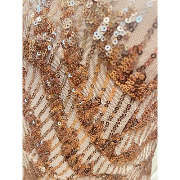 ~ NEW! Lg Blush Sequin Mini Dress Hoco Prom Dance Juniors Teen "Emerald Sundae" - Picture 4 of 15